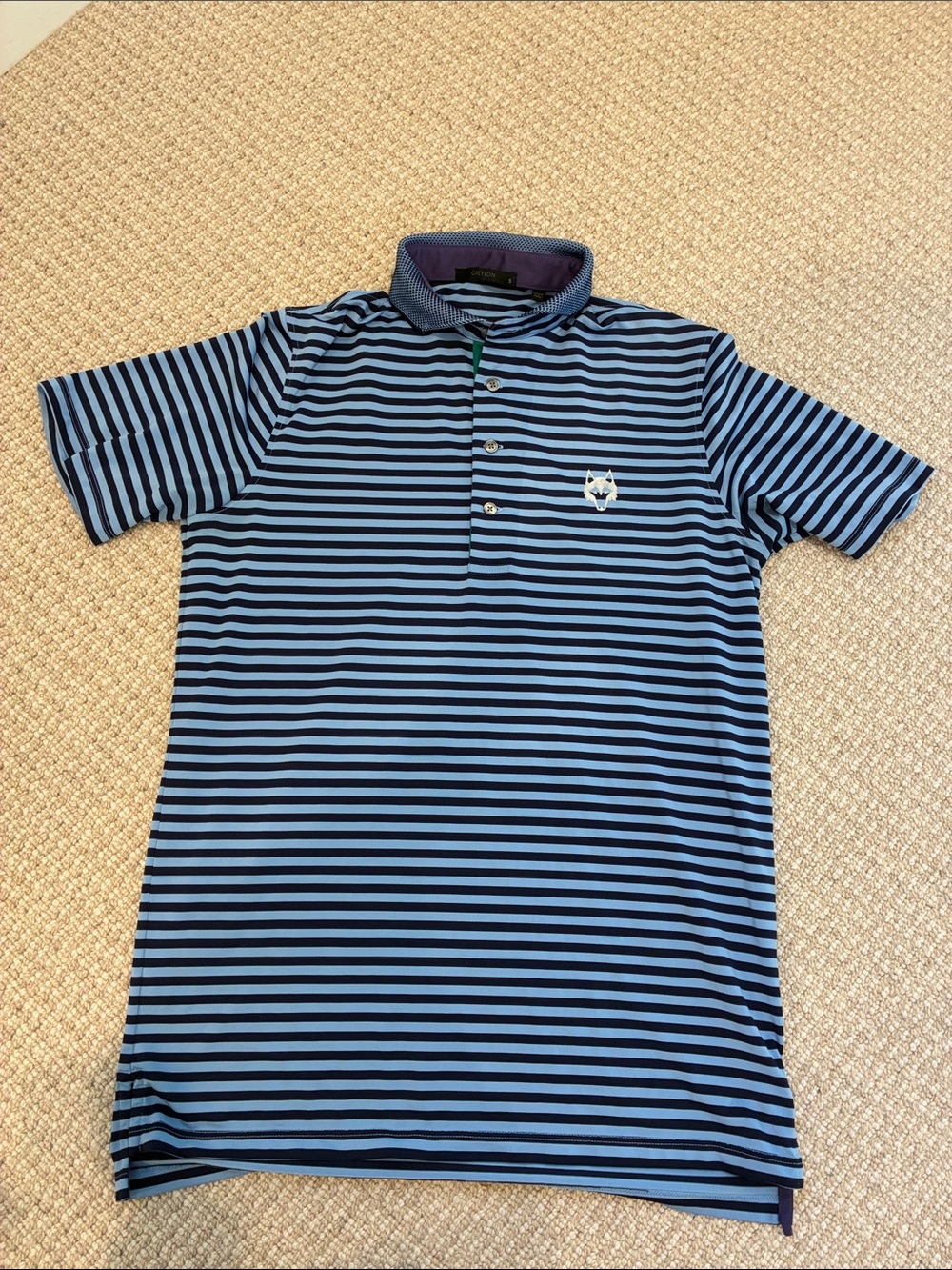 Greyson Blue and Navy Striped Polo